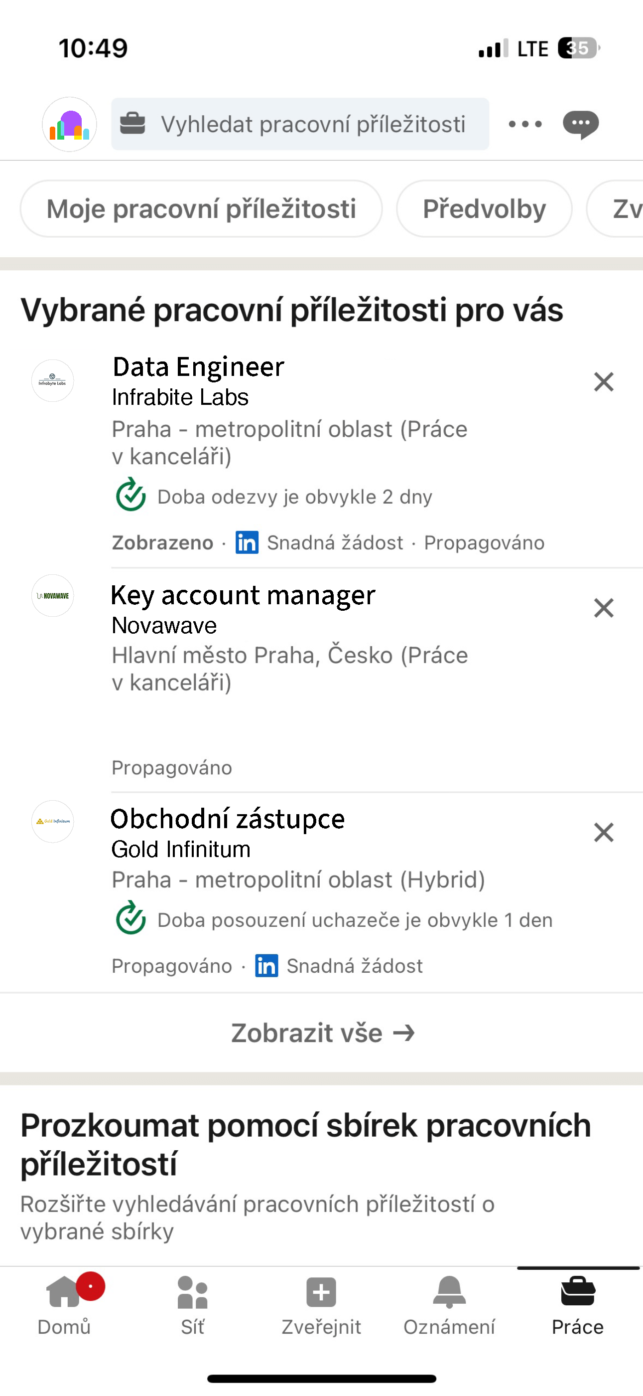 Ukážkové náborové kampane na LinkedIne